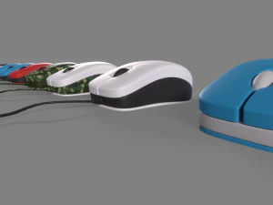 PC Mouse with 8 colored skins 3D Model