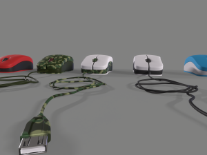 PC Mouse with 8 colored skins 3D 模型