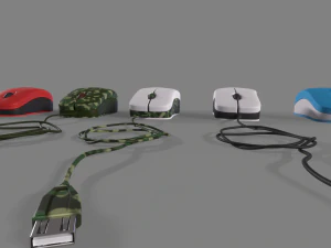 PC Mouse with 8 colored skins 3D Model
