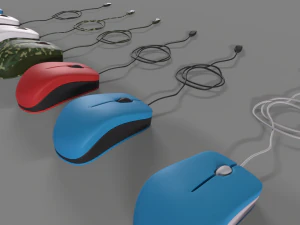 PC Mouse with 8 colored skins 3D Model