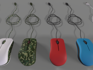 PC Mouse with 8 colored skins 3D 模型