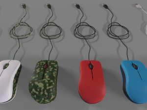 PC Mouse with 8 colored skins 3D Model