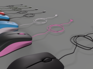 PC Mouse with 8 colored skins 3D 模型