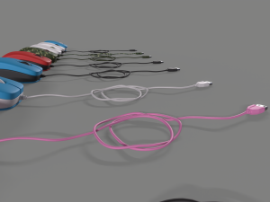 PC Mouse with 8 colored skins 3D 模型