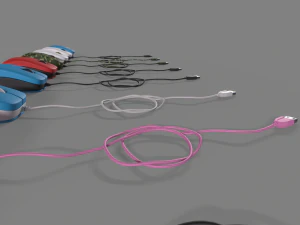 PC Mouse with 8 colored skins 3D Model