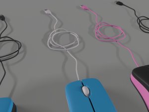 PC Mouse with 8 colored skins 3D 模型