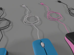 PC Mouse with 8 colored skins 3D Model