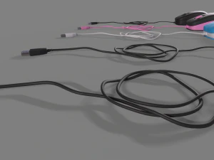 PC Mouse with 8 colored skins 3D Model