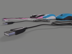 PC Mouse with 8 colored skins 3D 模型