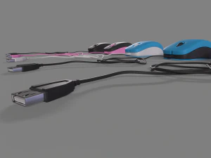 PC Mouse with 8 colored skins 3D Model