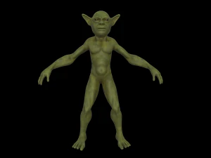 Wild Goblin with control rig I Epic skeleton 3D Model