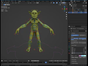 Wild Goblin with control rig I Epic skeleton 3D Model