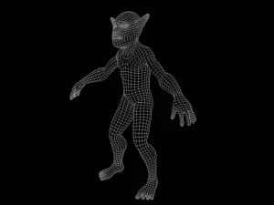 Wild Goblin with control rig I Epic skeleton 3D Model