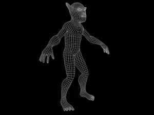 Wild Goblin with control rig I Epic skeleton 3D Model