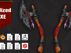 Stylized Axe Low-poly 3D Model
