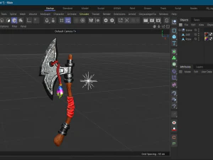 Ascia stilizzata Low-poly Modello 3D
