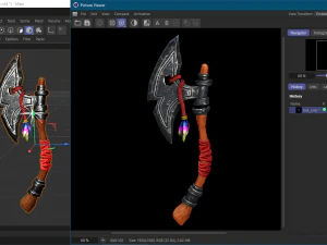 Ascia stilizzata Low-poly Modello 3D