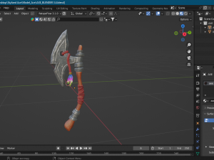 Stylized Axe Low-poly 3D Model