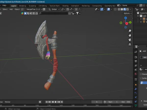 Ascia stilizzata Low-poly Modello 3D