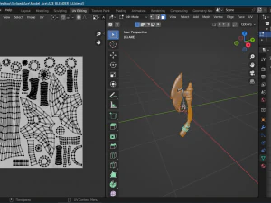 Ascia stilizzata Low-poly Modello 3D