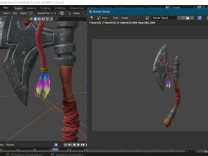 Ascia stilizzata Low-poly Modello 3D