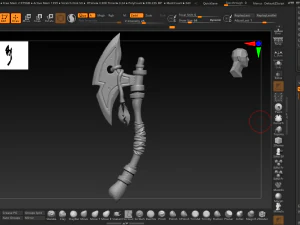 Ascia stilizzata Low-poly Modello 3D