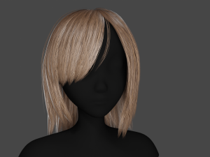 Hairstyle long II Real-Time Hairstyle for Games Modelo 3D