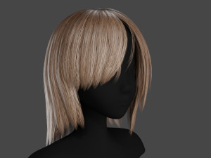 Hairstyle long II Real-Time Hairstyle for Games Modelo 3D