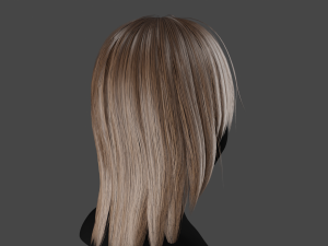 Hairstyle long II Real-Time Hairstyle for Games Modelo 3D