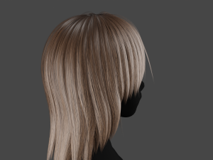 Hairstyle long II Real-Time Hairstyle for Games 3D 모델