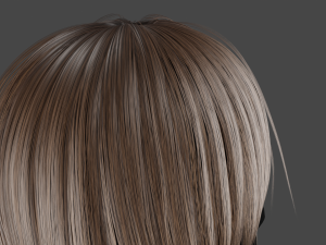 Hairstyle long II Real-Time Hairstyle for Games Modelo 3D