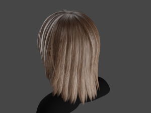 Hairstyle long II Real-Time Hairstyle for Games Modelo 3D