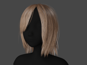 Hairstyle long II Real-Time Hairstyle for Games Modelo 3D