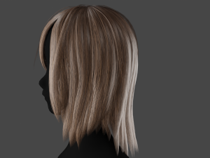 Hairstyle long II Real-Time Hairstyle for Games Modelo 3D