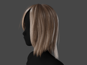 Hairstyle long II Real-Time Hairstyle for Games Modelo 3D