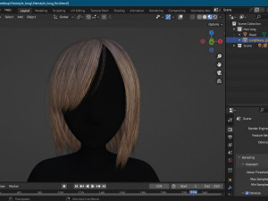 Hairstyle long II Real-Time Hairstyle for Games Modelo 3D