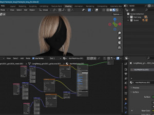 Hairstyle long II Real-Time Hairstyle for Games Modelo 3D