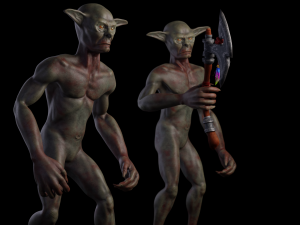 Goblin Cannibal with control rig I Epic skeleton 3D Модель