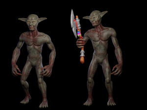 Goblin Cannibal with control rig I Epic skeleton 3D Модель