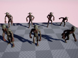 Goblin Cannibal with control rig I Epic skeleton 3D Модель