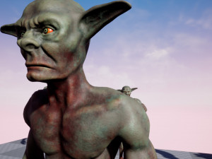 Goblin Cannibal with control rig I Epic skeleton 3D Модель