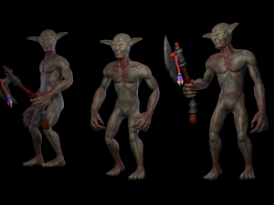 Goblin Cannibal with control rig I Epic skeleton 3D Модель