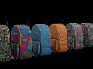 Stylish school backpack II Bag II 7 different color sets Modelo 3D