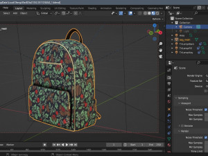 Stylish school backpack II Bag II 7 different color sets Modelo 3D