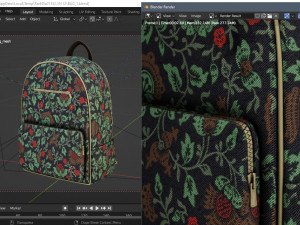 Stylish school backpack II Bag II 7 different color sets Modelo 3D