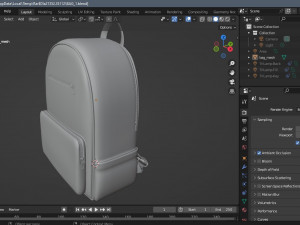 Stylish school backpack II Bag II 7 different color sets Modelo 3D
