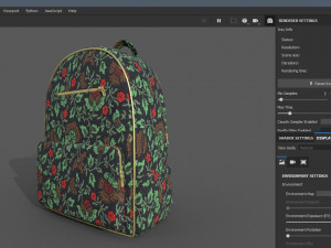 Stylish school backpack II Bag II 7 different color sets Modelo 3D