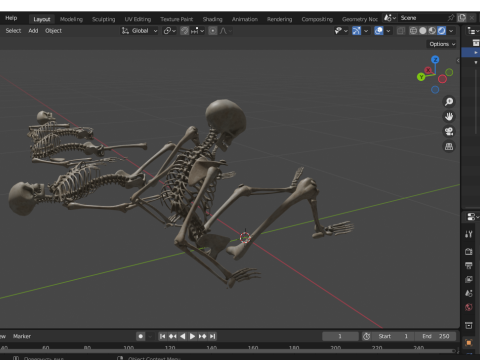 Dungeon Skeletons and Bones 3D मॉडल