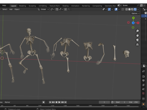 Dungeon Skeletons and Bones 3D मॉडल