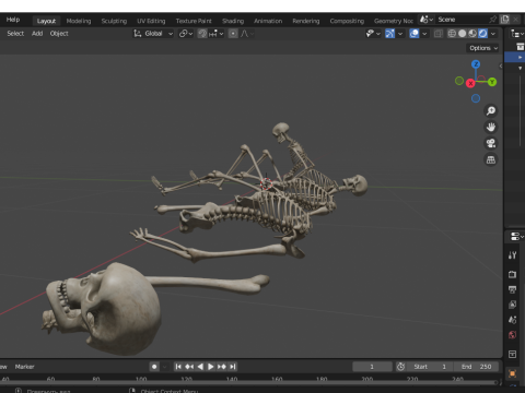 Dungeon Skeletons and Bones 3D मॉडल